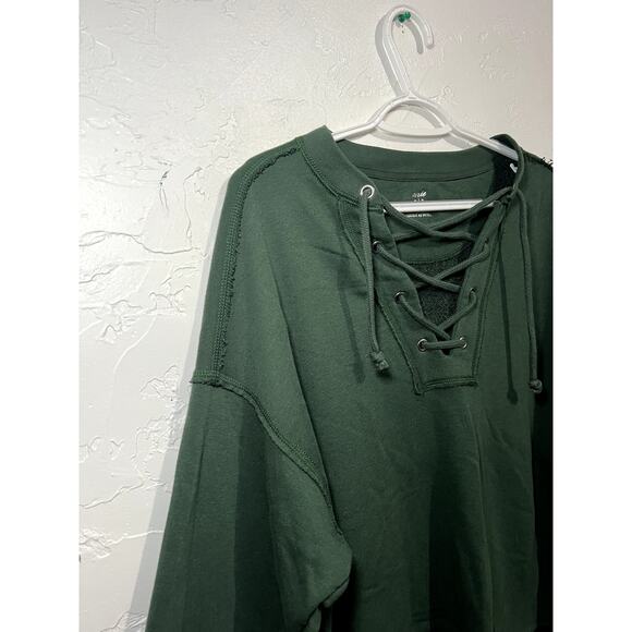 Aerie Sunday Soft lace up oversized sweater womens small loungewear casual cozy - Picture 4 of 8